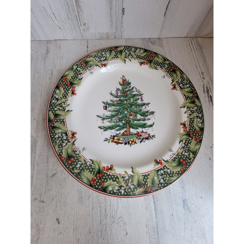 Vintage‎ 12 Spode xmas tree berry plate home decor Mistletoe